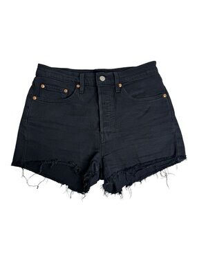 Levi’s Cut Off Button Fly Black Jean Shorts